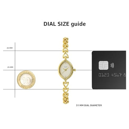 Titan Brass Raga White Dial Women Analog Watch With Metal Strap-Ns2370Ym01, Band_Gold 