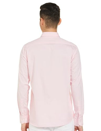 Arrow Men's Solid Slim Fit Shirt (ASFKOSH2024_Light Pink 39) 