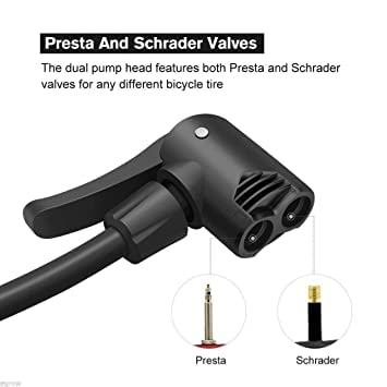 AARAL Portable High Pressure Foot Air Pump Compressor for Car, Bike, Motorbike, Bicycle, Football Cycle, Tubeless with Presta & Schrader Valves, Sports Ball Needle, Inflation Cone 