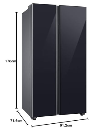 Samsung 653L Convertible 5 In 1 Digital Inverter Side by Side Refrigerator Appliance, (RS76CB811333HL, Glam Deep Charcoal) 
