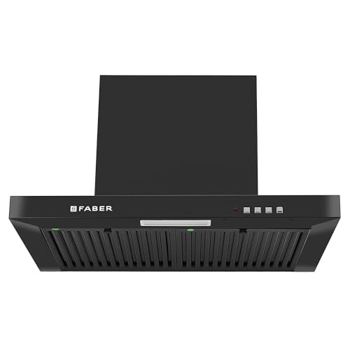 Faber 60 cm 1000 m³/hr T-Shape Kitchen Chimney || Baffle Filter || 12 years warranty on Motor|| Motor- 250 Watt (HOOD MARS PB BF BK 60) 