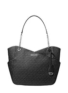 MICHAEL KORS Womens Jet Set Large Logo Shoulder Bag (Black) 
