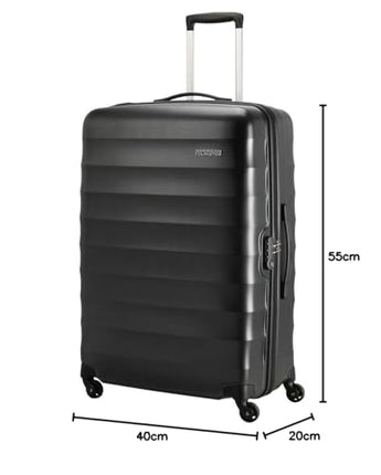 American Tourister Trolley Bag for Travel | Barcelona 55 Cms Polycarbonate Hardsided Small Cabin Luggage Bag | Suitcase for Travel | Trolley Bag for Travelling, Gunmetal, 4, Spinner 