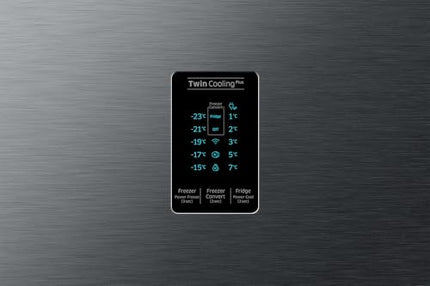 Samsung 322 L, 3 Star, Convertible 5-in-1 Digital Inverter with Display Frost Free Double Door Refrigerator (RT37C4523B1/HL, Black Matt) 