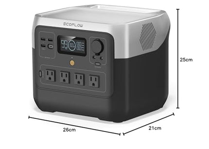 EF ECOFLOW 1600W Portable Power Station RIVER 2 Pro, 768Wh LiFePO4 Battery, 10 Year Life, 0% - 100% Charge in 70 mins, Power 11 Appliances at once, 230V - 50Hz India Voltage, For Outdoor & Home Backup 
