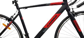 chase Air Road Bikes 700C with 14 Speed (7 by 2) Gear with Caliper Brake | Front Suspension | Alloy Frame | Black| Sports Gear Cycle for Men 