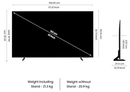 Samsung 163 cm (65 inches) 4K Ultra HD Smart QLED TV QA65Q60DAULXL (Black) 