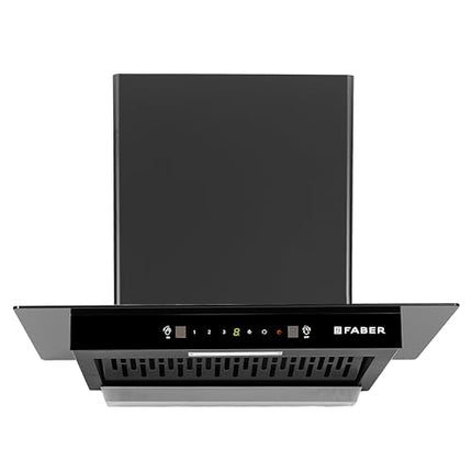 Faber 60cm 1300 m³/hr Autoclean T-Shape Kitchen Chimney | Autoclean Alarm | Mood Light | 12Yr Warranty on Motor 2Yr Comprehensive by Faber|Filterless|Touch & Gesture|HOOD IGNIS IN HC SC BK FL 60,Black 