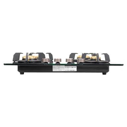 Faber 4 Burner 70Cm HOB |Auto Ignition| HOB PRIME HT704 CRS BR CI AI |Metal Knobs| Cast Iron Pan Support |HOB/Cooktop Hybrid| Black Glass Finish |5 Yrs Warranty On Glass & Valve | 2 Yrs On Burner 