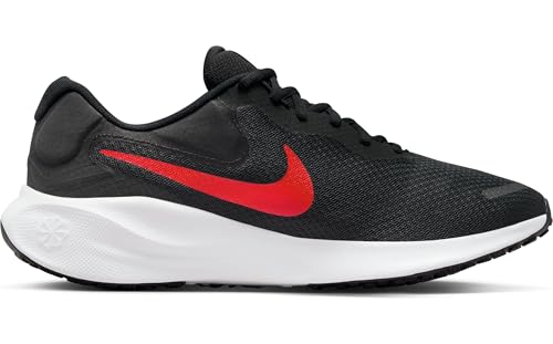 Nike Revolution 7-Black/University Red-White-Fb2207-003-6Uk - Mens, Running Shoes