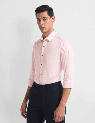 Arrow Men's Slim Fit Shirt (ARMYOSH0137_Pink 