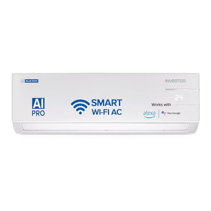 Blue Star 1 Ton 3 Star, 60 Months Warranty, Wi-Fi Smart Inverter Split AC (Copper, Convertible 5 in 1 Cooling, Voice Command, Multi Sensors, Blue Fins, Self Diagnosis, IE312YNUS, White) 