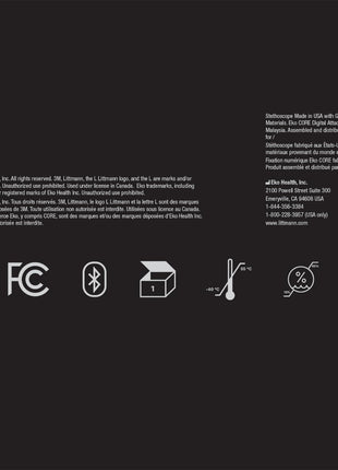 3M Littman® CORE Digital Stethoscope, Black Chestpiece, Tube, Stem and Headset, 27 inch, 8480 