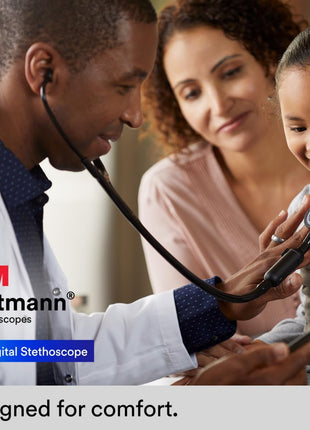 3M Littman® CORE Digital Stethoscope, Black Chestpiece, Tube, Stem and Headset, 27 inch, 8480 