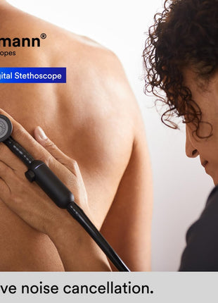 3M Littman® CORE Digital Stethoscope, Black Chestpiece, Tube, Stem and Headset, 27 inch, 8480 