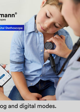 3M Littman® CORE Digital Stethoscope, Black Chestpiece, Tube, Stem and Headset, 27 inch, 8480 