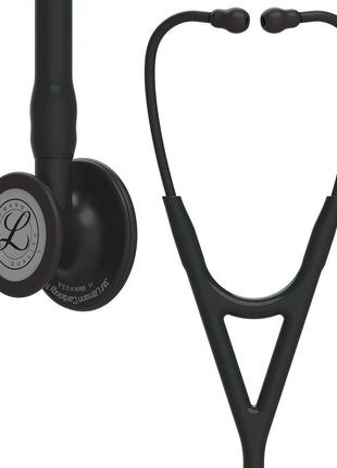 3M Littmann Cardiology IV Diagnostic Stethoscope, Black-Finish Chestpiece, Black Tube, Stem and Headset, 27 inch, 6163 