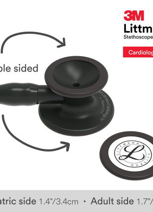 3M Littmann Cardiology IV Diagnostic Stethoscope, Black-Finish Chestpiece, Black Tube, Stem and Headset, 27 inch, 6163 