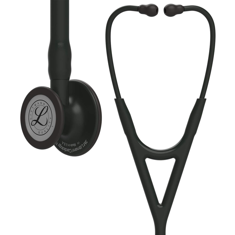 3M Littmann Cardiology IV Diagnostic Stethoscope, Black-Finish Chestpiece, Black Tube, Stem and Headset, 27 inch, 6163 price under 20000