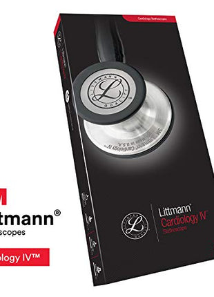 3M Littmann Cardiology IV Diagnostic Stethoscope, Black-Finish Chestpiece, Black Tube, Stem and Headset, 27 inch, 6163 