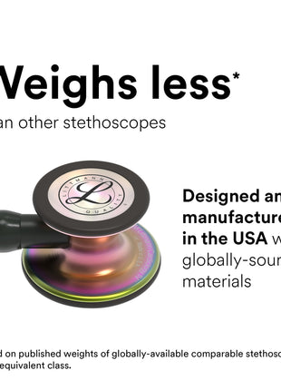 3M Littmann Cardiology IV Diagnostic Stethoscope, Black-Finish Chestpiece, Black Tube, Stem and Headset, 27 inch, 6163 