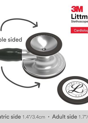 3M Littmann Cardiology IV Diagnostic Stethoscope, Standard-Finish Chestpiece, Black Tube, Stainless Stem and Headset, 27 inch, 6152 