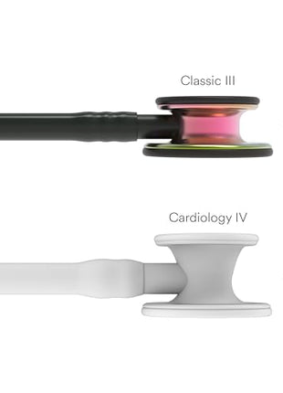 3M Littmann Classic III Monitoring Stethoscope, Rainbow-Finish Chestpiece, black stem and headset, Black Tube, 27 inch, 5870 
