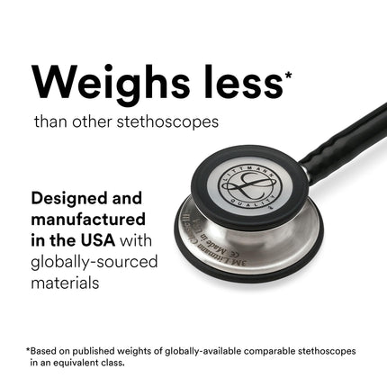 3M Littmann Classic III Monitoring Stethoscope, Rainbow-Finish Chestpiece, black stem and headset, Black Tube, 27 inch, 5870 