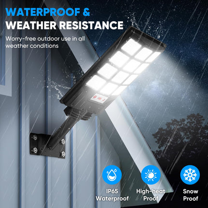 4-Pack Solar Street Light Outdoor Waterproof, Motion Sensor Solar Powered Light, Dusk to Dawn LED Solar Parking Lot Flood Light for Outside, Yard, Garden, Path 