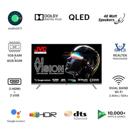 JVC 80 cm (32 inches) AI Vision Series QLED Android TV LT-32NQ3165C (Titanium Grey) 