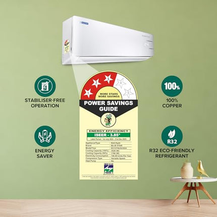 Blue Star 1 Ton 3 Star, 60 Months Warranty, Wi-Fi Smart Inverter Split AC (Copper, Convertible 5 in 1 Cooling, Voice Command, Multi Sensors, Blue Fins, Self Diagnosis, IE312YNUS, White) 