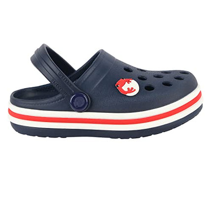 Neoz Casual Slingback Clogs for Kids with Soft Sole | Slip-On Breathable, Lightweight | Comfortable & Durable | Stylish Indoor & Outdoor Sandals Clogs for Kids, K-BEACH-NAVY-RED_5 