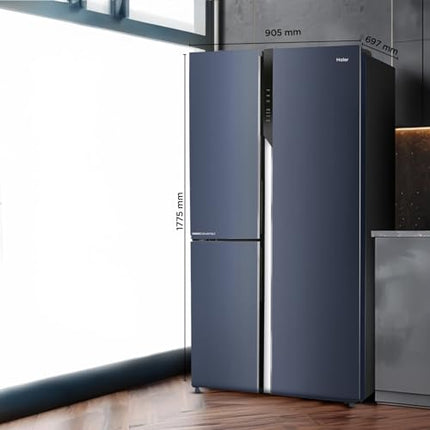 Haier 598 L, 3 Star, 83% Convertible Fridge Space, Expert Inverter, Frost Free, Side by Side Refrigerator, (HRT-683GK, Graphite Black) 