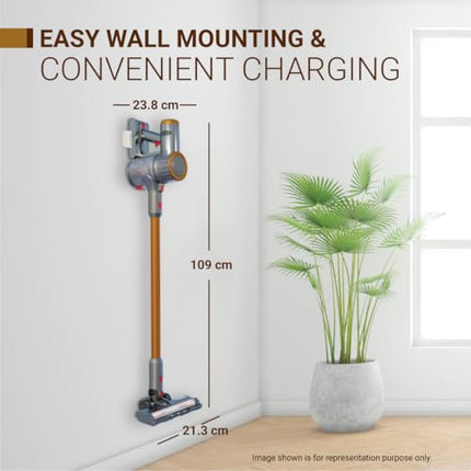 Eureka Forbes Kordfree K20 SuperSilent Cordless Vacuum Cleaner | Powerful 24 KPa Suction | 50 Min Runtime | Removable Battery| Handheld & Upright| Cyclonic Tech| 4 Accessories| HEPA,4-Stage Filtration 