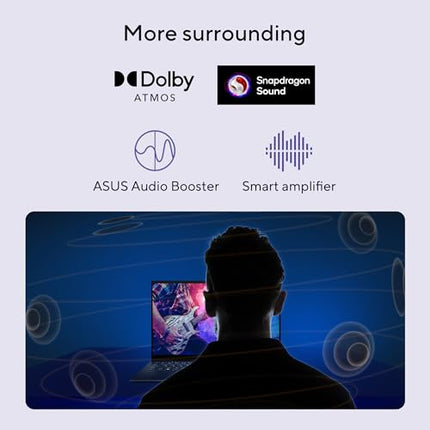 ASUS Vivobook 16, Snapdragon X, 16GB RAM, 512GB SSD, FHD+ 16", Windows 11, Office Home 2024, Quiet Blue, 1.88kg, X1607QA-MB049WS, Qualcomm Adreno iGPU, 45TOPS, M365 Basic (1Year)* Laptop 