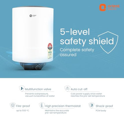 Orient Electric Enamour Classic Pro Geyser|15L Storage Water Heater| High Pressure Epoxy Coated Tank|5 Star rated |8 bar pressure compatibility |Suitable for high rise buildings |5 years tank warranty 