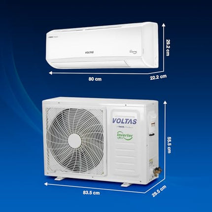 Voltas 1.5 ton 3 Star, Inverter Split AC (Copper, 4-in-1 Adjustable Mode, Anti-dust Filter, 183V Vectra CAW, White) 