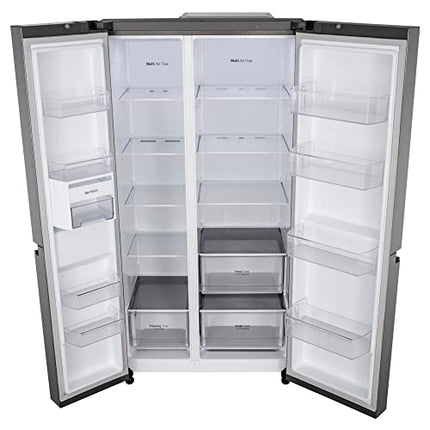 LG 655 L Frost-Free Smart Inverter Double Door Side-By-Side Refrigerator (GL-B257HDSY, Dazzle Steel, Express Freeze | Multi Air-Flow) 