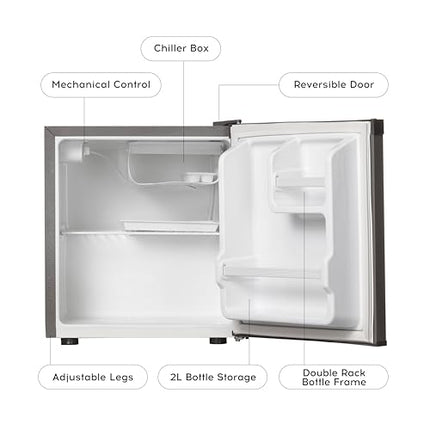 Cruise 45 L 2 Star Compact Minibar Refrigerator with Freezer Compartment - Direct Cool Technology (Single Door, Graphite Grey, CRDSVK-FZ1050G) 