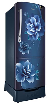 Samsung 223L 3 Star Inverter Direct-Cool Single Door Refrigerator Appliance (RR24C2823CU/NL,Camellia Blue) Base Stand Drawer 