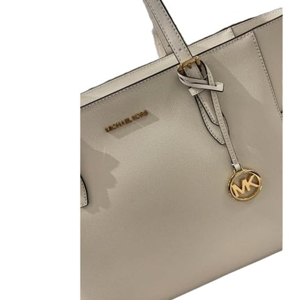 Michael Kors Womens Gilly Large Jet Set Drawstring Top Zip Travel Tote (Optic White), Optic White 