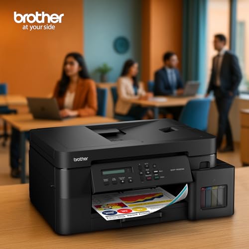 Brother Ink Tank DCP-T830DW (New Launch) WIFI Auto Duplex Color Printer (Print Scan Copy),ADF,LAN, PrintUpto 15K Pages Black & 5K Color Each for(CMY),Extra Black Ink,80 Sheet MP Tray,Free Installation