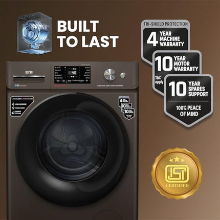 IFB 9 Kg 5 Star, DeepClean® Technology, AI Powered, WiFi, Fully Automatic Front Load Washing Machine (EXECUTIVE MXN 9014K CMS, PowerSteam®, 9 Swirl, Steam Refresh, Inbuilt Heater, Eco Inverter, Mocha) 
