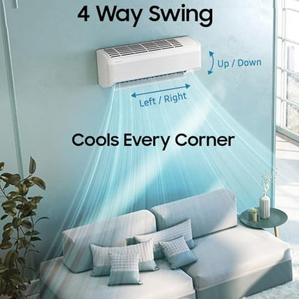 Samsung 1.5 Ton 5 Star Windfree AI Inverter Smart Split AC (WiFi, Energy Saving, Voice Control, Powerful Cooling, Copper, Digital Inverter, 4 Way swing, Convertible, BESPOKE AI AR60F19D1ZWNNA) 