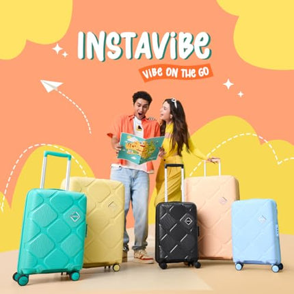 American Tourister Instavibe 79 CM Trolley Bag for Travel Large Polypropelene Suitcase with Mounted TSA Lock, Double Wheels, Flexi Packing Straps, and Side Hooks for Men & Women - Sky Blue 