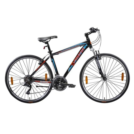 FIREFOX Athelio 700C 21 Speed Bicycle for Mens | Front Suspension | Alloy Frame | Alloy V Brake | 98% Assembled Cycle | Color - Black 