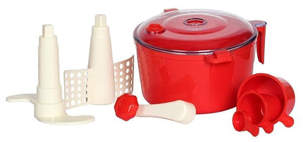 KERFORA 2-in-1 Automatic Non-Electric Dough Maker Machine for Kitchen - Atta Maker for Home Roti Preparation (RED - Pack of 1) 