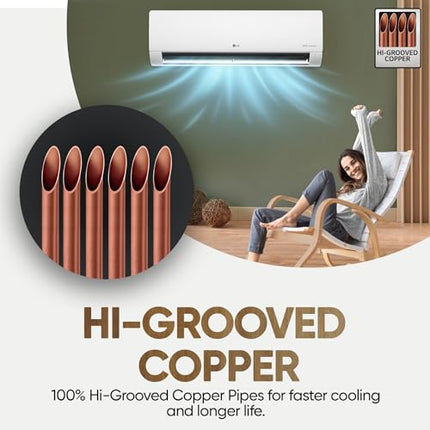 LG 1.5 Ton 5 Star, Wi-Fi, DUAL Inverter Split AC (Copper, AI+ Convertible 6-in-1, Faster Cooling & Energy Saving, 4 Way Swing, HD Filter with Anti-Virus Protection, US-Q19PWZE, White) 