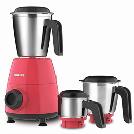 Philips Viva Collection Hd4928/01 2100-Watt Induction Cooktop (Black) & Philips Hl7505/02 500-Watt Mixer Grinder With 3 Jars (Red)- Dry Jar, Chutney And Wet Jar 