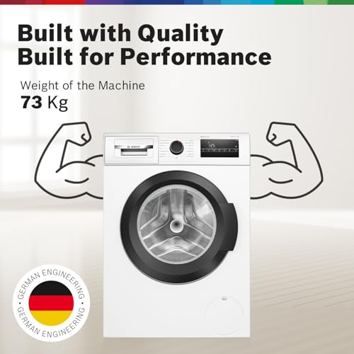 Bosch 8KG 5 Star Fully-Automatic Front Loading Washing Machine (WAJ28260IN,White,AI Active Water Plus,In-Built Heater) 